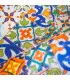 Dettaglio stampa digitale tappeto disegno maioliche colorate Bingo