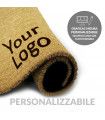 COCCO PRINTED Doormat in natural coconut, professional and customized with logo, with non-slip bottom, for indoors and outdoors