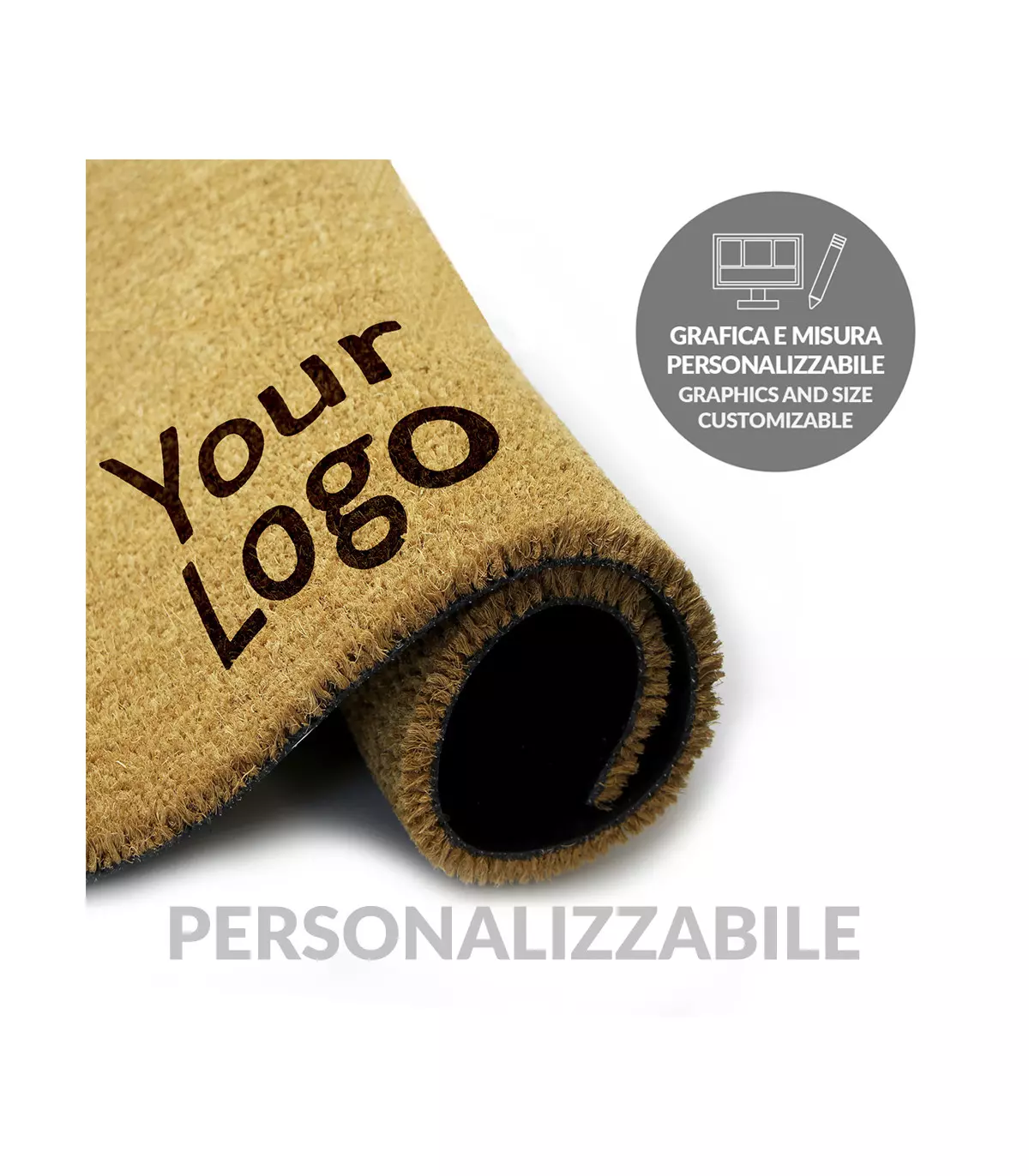 Zerbino in Cocco Naturale personalizzato con logo – Topmat