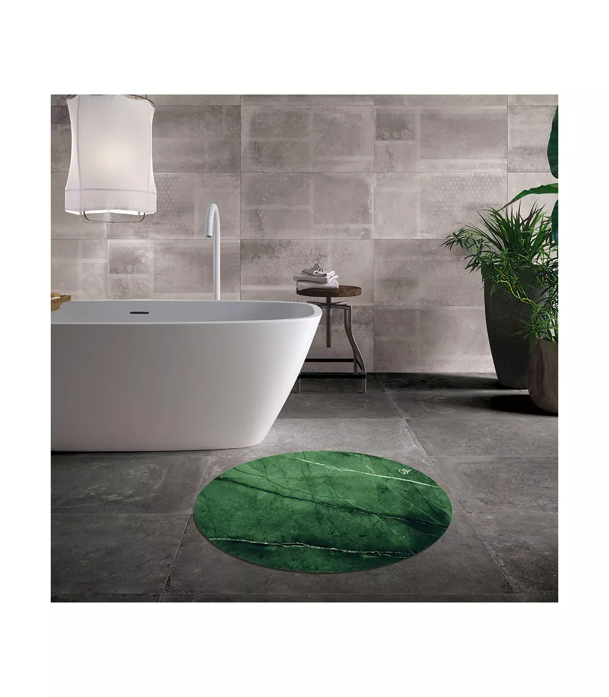 Tappetino da bagno rotondo Marrakech 100% cotone Tappeto da doccia  circolare super morbido per bagno Verde salvia O Grigio -  Italia
