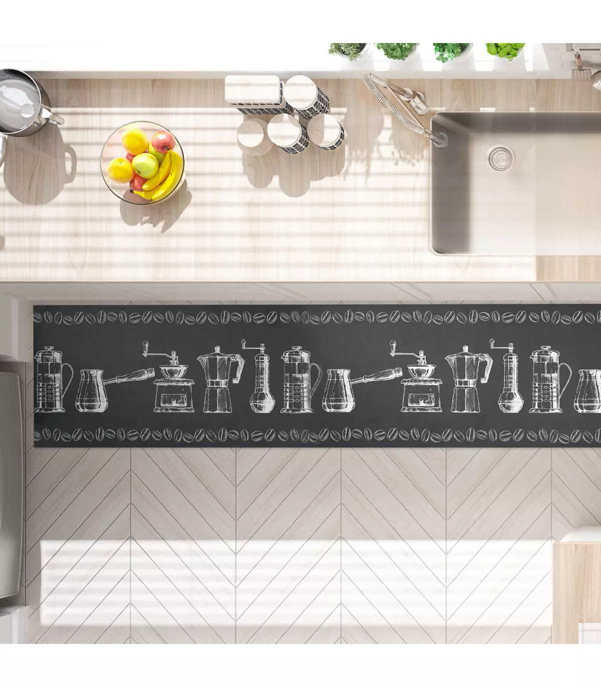Tappeto personalizzato per cucina antimacchia