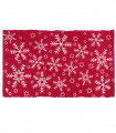 SNOW - SNOWFLAKE Red Christmas carpet in cotton with non-slip bottom 45x75 cm