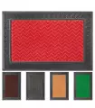 GRECA rectangular entrance doormat in rubber with engravings and absorbent carpet base 40x60 cm - assorted colors