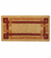 IMPERIALE - Natural coconut doormat 4 cm high, hand-woven, corrugated orange, 4 sizes