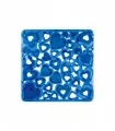 VENTOSA - Non-slip and mold-proof rubber shower mat with heart design. Blue 52x52 cm