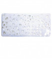 VENTOSA - Non-slip and mold-proof rubber bath mat with heart design. White 36x72 cm