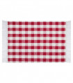 MATRIX - Red 100% cotton kitchen rug in gingham pattern