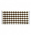 MATRIX - Brown 100% cotton kitchen rug in gingham pattern