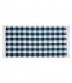 MATRIX - Blue 100% cotton kitchen rug in gingham pattern