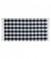 MATRIX - Black 100% cotton kitchen rug in gingham pattern