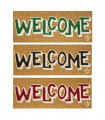 ENTRY - WELCOME BOLD Non-slip doormat in natural coconut fiber with water resistant prints 27x70 cm