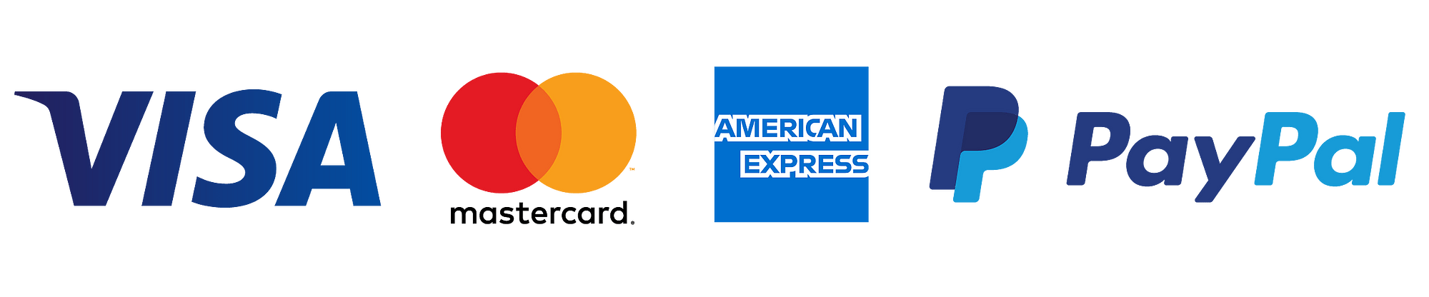 VISA, MASTERCARD, PAYPAL, AMERICAN EXPRESS